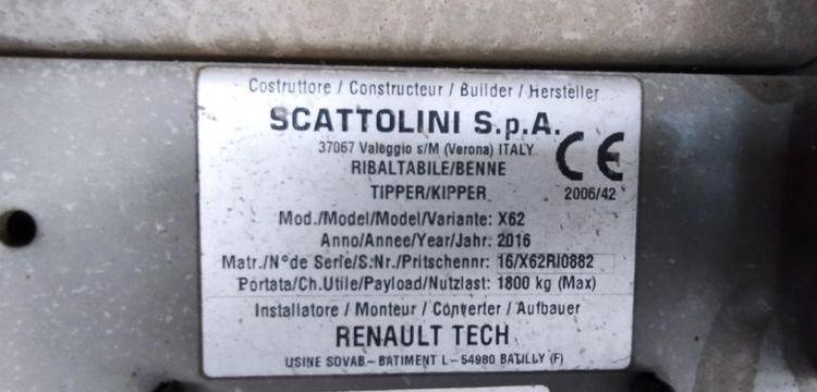 RENAULT MASTER 3 PHASE 2 PROPULSION 2,3 DCI 16V ENERGY 135 CV BENNE AVEC COFFRE ACIER ROUGE EB-427-TN