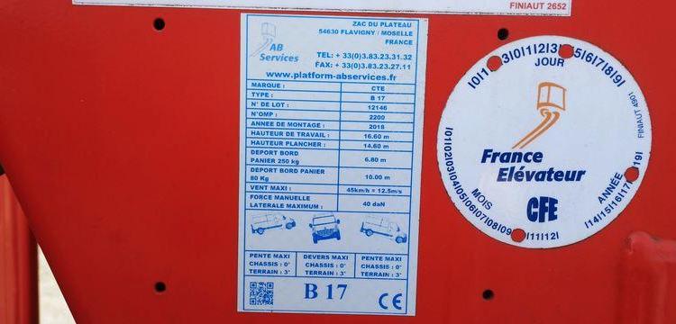 IVECO 35S12 AVEC NACELLE AB SERVICE B17CTE 2/23 16M – 1071 HEURES – 20750 KMS ROUGE FC-444-AV