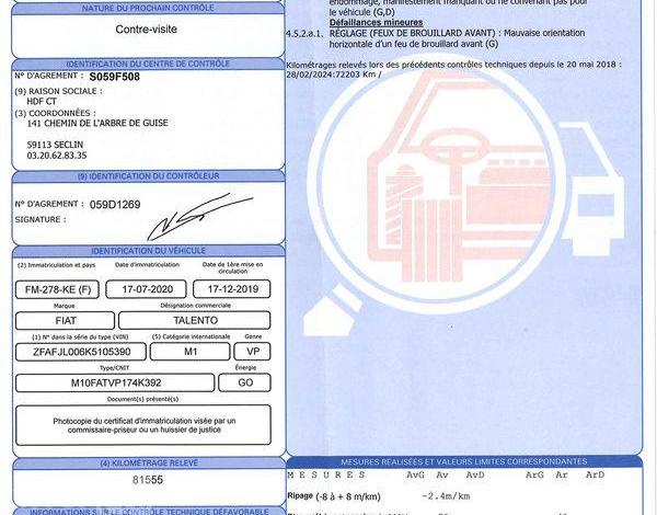 FIAT TALENTO COMBI 2,0 MJT 145CH 9PL GRIS FM-278-KE