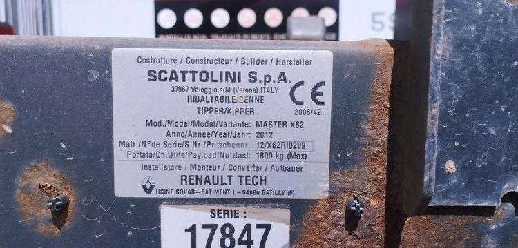 RENAULT Master 3 L2 R3500 RJ 2,3DCI 160V FAP 125CV BENNE AVEC COFFRE ACIER DIESEL BLANC CD-414-DV