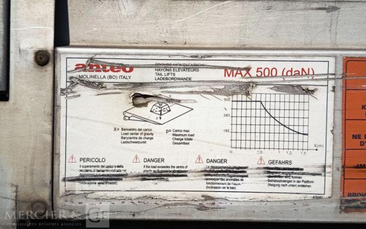 IVECO DAILY V 35S13 2,3LD DPF BVM6 126 CV BACHE AVEC HAYON ANTEO – DIESEL – 304442 KMS BLANC CH-128-AH