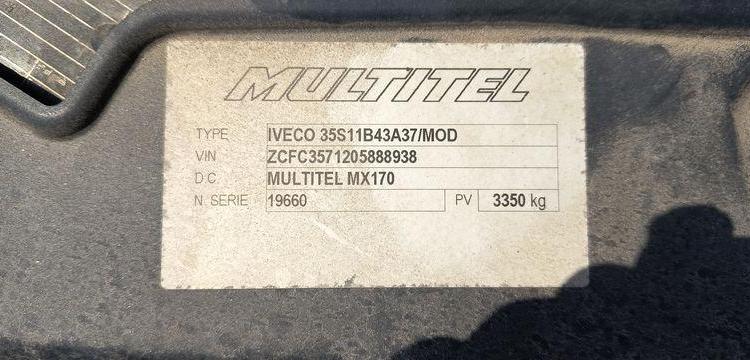 MULTITEL DAILY 35S11 AVEC NACELLE MULTITEL 160ALU 16M DIESEL – 3219 HEURES – 117901 KMS BLANC DK-692-KX
