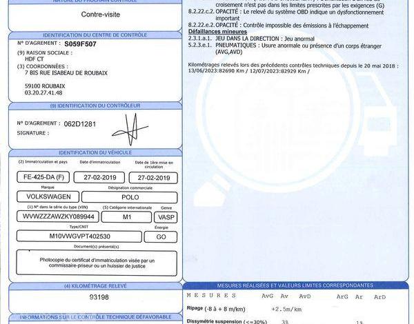 VOLKSWAGEN POLO BLANC FE-425-DA