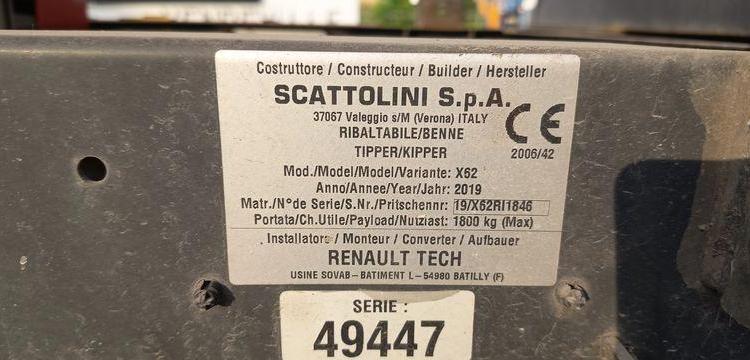 RENAULT MASTER 3 2,3D 16V ENERGY 130 CV BENNE AVEC COFFRE ACIER DIESEL – 107585 KMS BLANC FH-777-CB