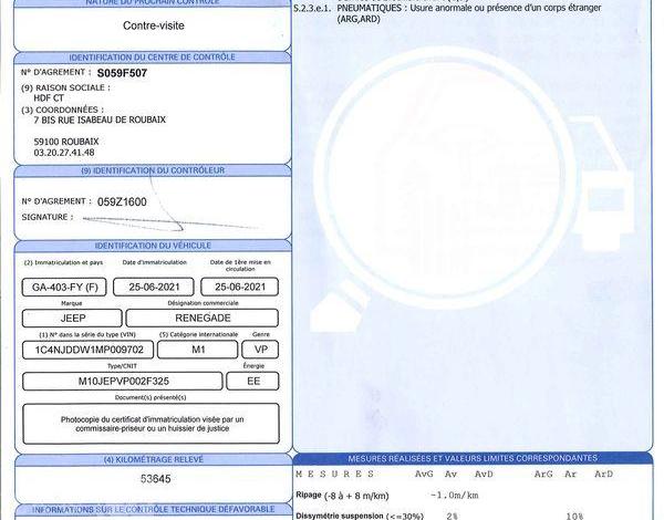 JEEP RENEGADE BLANC GA-403-FY
