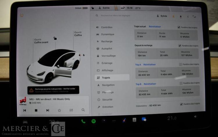 TESLA MODEL 3 PROPULSION ELECTRIC 325 50KWH STANDARD-PLUS BLANC GD-163-LY