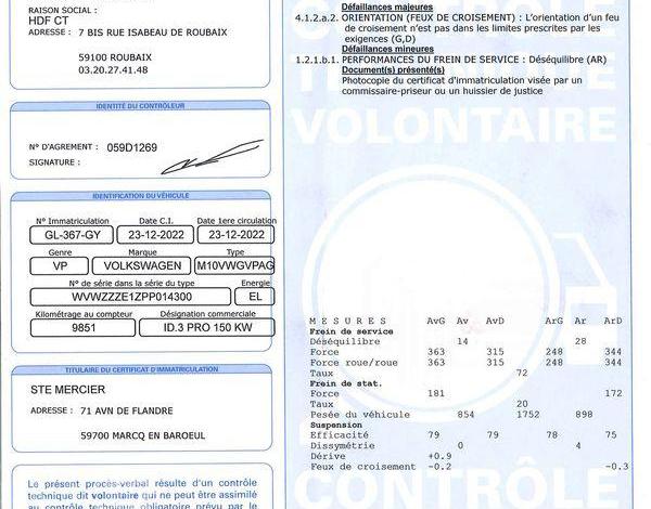 VOLKSWAGEN ID-3 ELECTRIC 205 95PPM 58KWH PRO BVA GRIS GL-367-GY