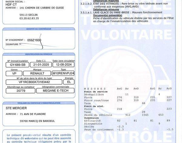 RENAULT MEGANE EV40 E-TECH 130 40KWH EQUILIBRE BVA
 BLANC GY-689-SB