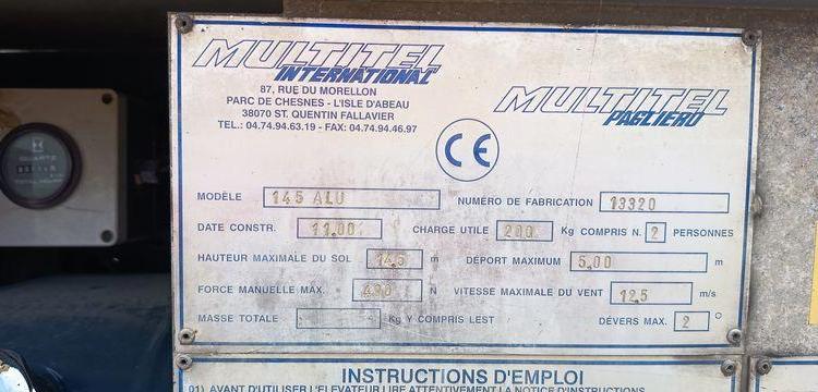 MAZDA MAZDA E 2200 AVEC NACELLE MULTITEL 145 ALU – 16 METRES – DIESEL – 3139 HEURES BLANC CW-976-ST