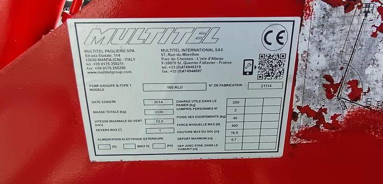 IVECO 35S11 AVEC NACELLE MULTITEL 160ALUDS 16M – DIESEL – 3462 HEURES – 69060 KMS ROUGE DD-697-AF