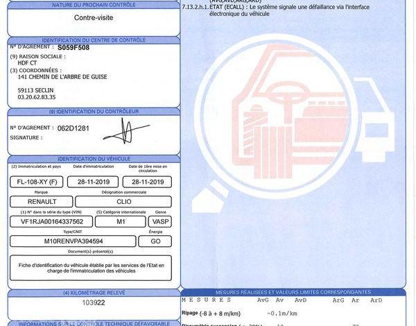 RENAULT CLIO V 1.5 BLUE DCI 85 STE AIR NAV BLANC FL-108-XY