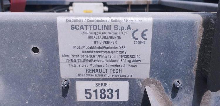RENAULT MASTER R3500RJ 2.3 DCI 16V 165CV ENERGY BENNE AVEC COFFRE  ACIER DIESEL BLANC FL-809-BZ