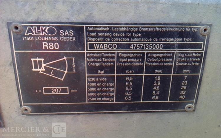HUBIERE REMORQUE PL PORTE ENGIN 2 ESSIEUX PTAC 8T ALU FV-271-EN
