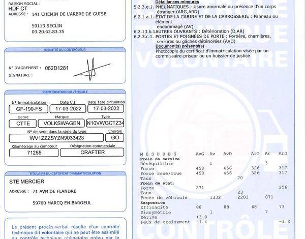 VOLKSWAGEN CRAFTER L3H3 TDI 105CH PRO FIRST BLANC GF-190-FS