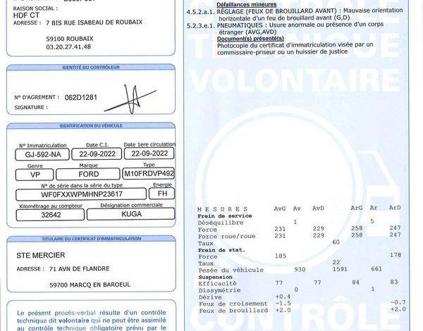 FORD KUGA 190 STL 2M J19 GRIS GJ-592-NA