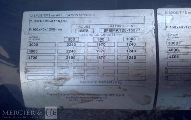 TOYOTA CHARIOT MAT FRONTAL ELEC 8FBMKT25 2721H AN2021 GRIS 15277