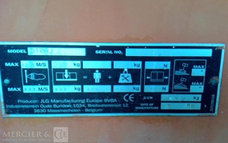 JLG NACELLE ARTICULEE  510AJ  DIESEL –  16M – 5356H – AN2006 ORA 7333