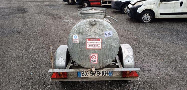 DAUDIN TONNE A EAU 1 ESSIEU PTAC 750 KGS  BX-979-KH