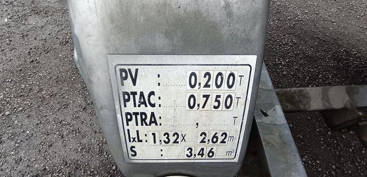 DAUDIN TONNE A EAU 1 ESSIEU PTAC 750 KGS  BX-979-KH
