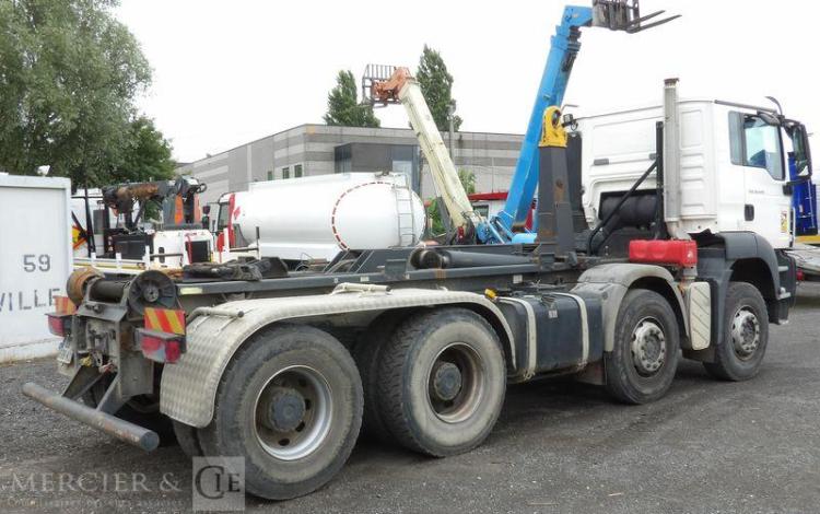 MAN TGS 35,400 AVEC BRAS AMPLIROLL MARREL – PTAC 32 TONNES – DIESEL – 315197 KMS BLANC CG-698-KD