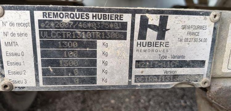 HUBIERE TONNE A EAU 1 ESSIEU PTAC 750 KGS  CQ-593-WM