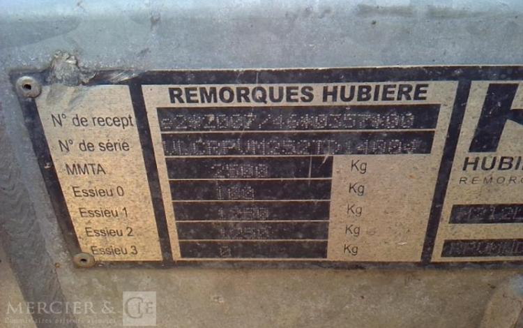 HUBIERE REMORQUE PORTE VOITURE 2 ESSIEUX PTAC 2.5T CU 1.675T ALU DF-447-PS