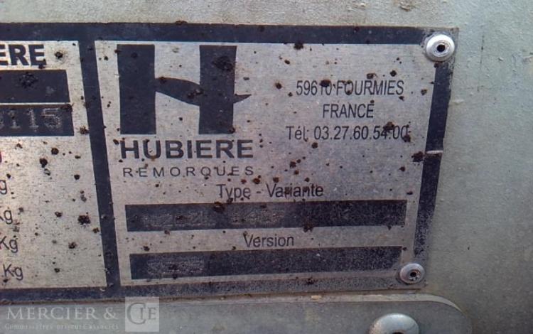HUBIERE REMORQUE PORTE ENGIN – 2 ESSIEUX – PTAC 3,5T – CU 2.680T ALU EV-155-CS