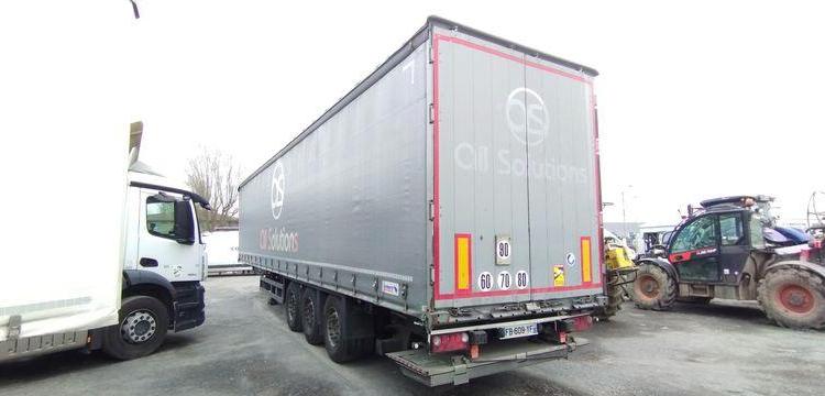 SCHMITZ SEMI-REMORQUE BACHEE 3 ESSIEUX AVEC HAYON DHOLLANDIA 2000KG – PTAC 39 TONNES  FB-609-YF