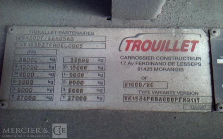 TROUILLET SEMI REMORQUE 3 ESSIEUX PTAC 38T BLANC FP-131-TZ