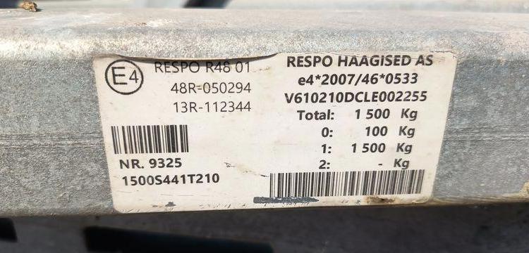 RESPO PORTE TOURET 1 ESSIEU – PTAC 1,5 TONNE  FV-836-MN