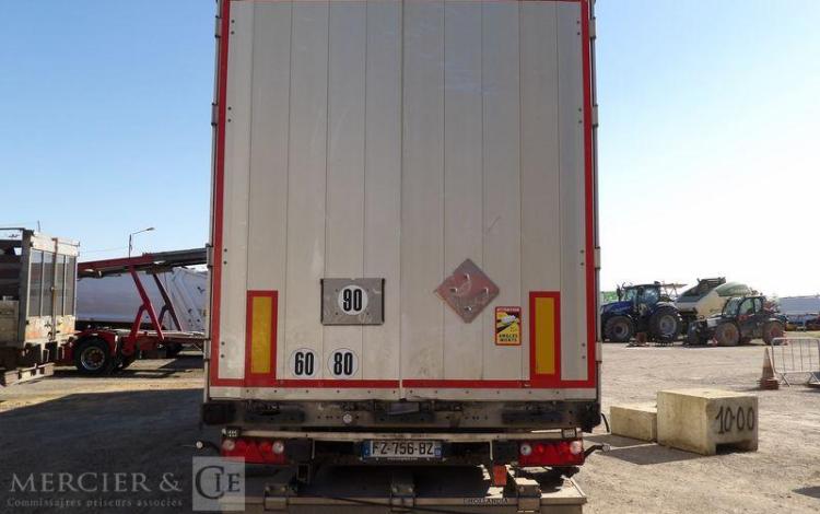 SCHMITZ SEMI REMORQUE BACHEE SCB S3T AVEC HAYON – 3 ESSIUEUX – PTAC 38 TONNES – AN 2021  FZ-756-BZ