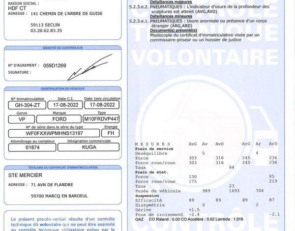 FORD KUGA 3 F190 STLX 2M BA BLANC GH-304-ZT