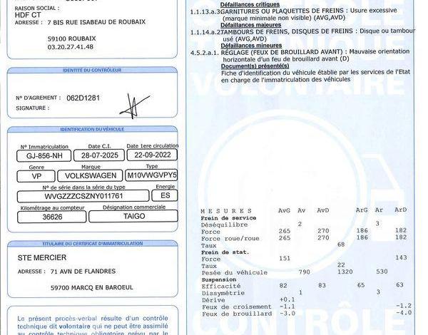 VOLKSWAGEN TAIGO 1,0 TSI 110CH DSG7 STYLE BLANC GJ-856-NH