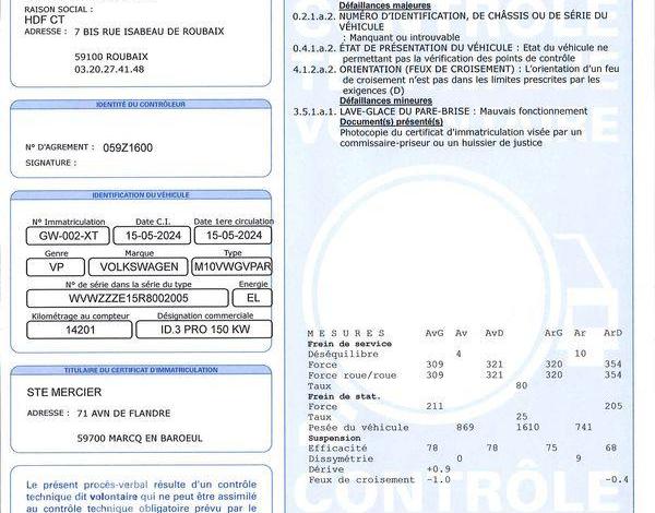 VOLKSWAGEN ID3 GRIS GW-002-XT