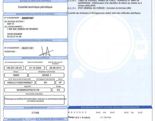 BMW SERIE 1 120 I COUPE LUXE BLANC HB-291-AB