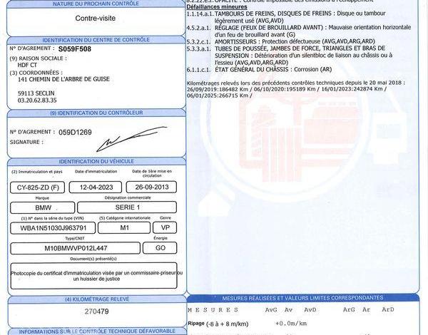 BMW SERIE 1 1,6 114D 95 LOUNGE BLANC CY-825-ZD