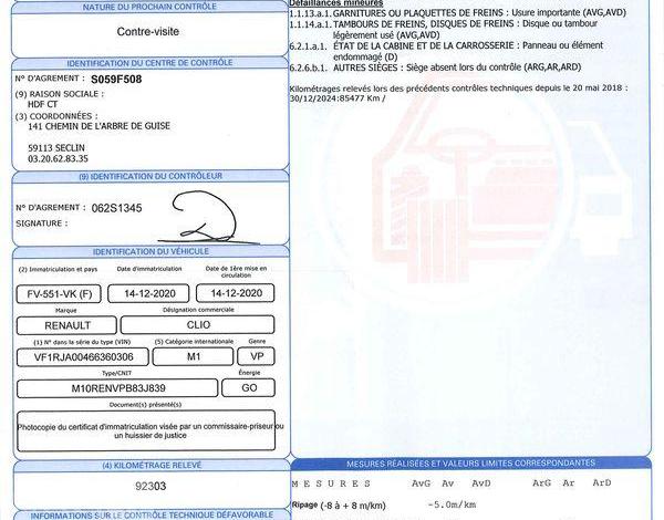 RENAULT CLIO V SOCIETE 1.5 BLUEDCI 85 AIR BLANC FV-551-VK