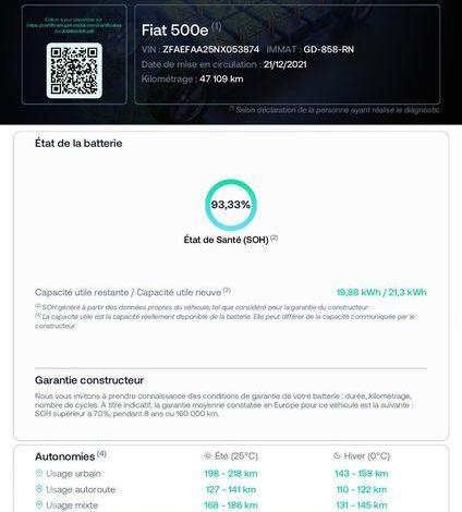 FIAT 500E 95 23.7kWh ACTION PLUS BLANC GD-858-RN