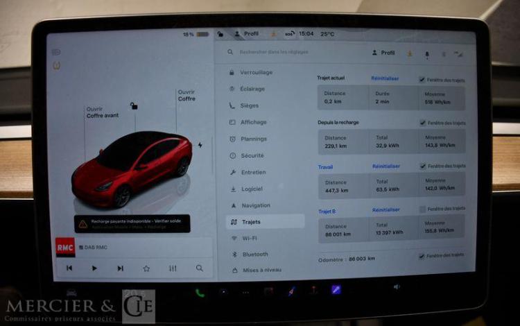 TESLA MODEL-3 ELECTRIC 285 60KWH STANDARD PLUS PREMIUM BVA ROUGE GE-625-ZS