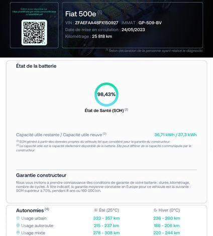 FIAT 500 e  120 42kWh BLEU GP-509-BV