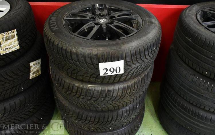 4 PNEUS NEIGE + JANTES ALU HYUNDAI 195/65 R15 91T  PNEUS195