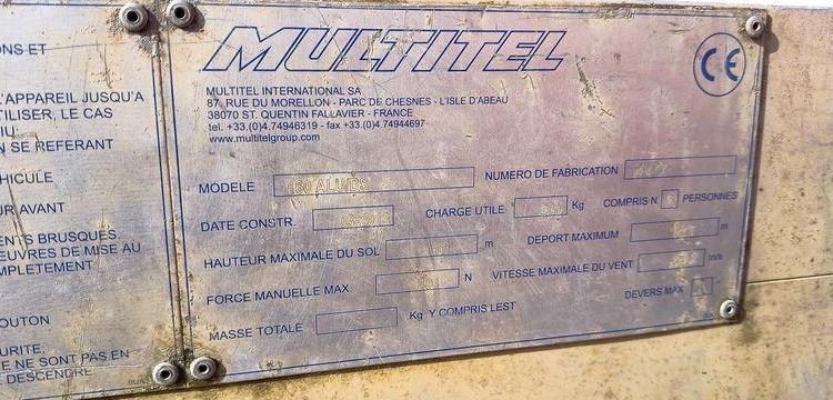 IVECO DAILY 35S11 AVEC NACELLE MULTITEL 160 ALU/DS – 16M – 2755 HEURES – 94713 KMS ROUGE CR-063-RT