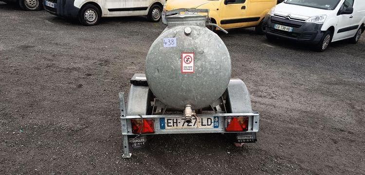 HUBIERE TONNE A EAU 1 ESSIEU – PTAC 750 KGS  EH-727-LD
