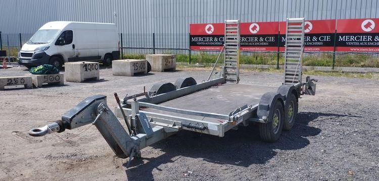 HUBIERE REMORQUE PORTE ENGIN 2 ESSIEUX – PTAC : 3,5 TONNES – ANNEE 2017  EJ-117-CE