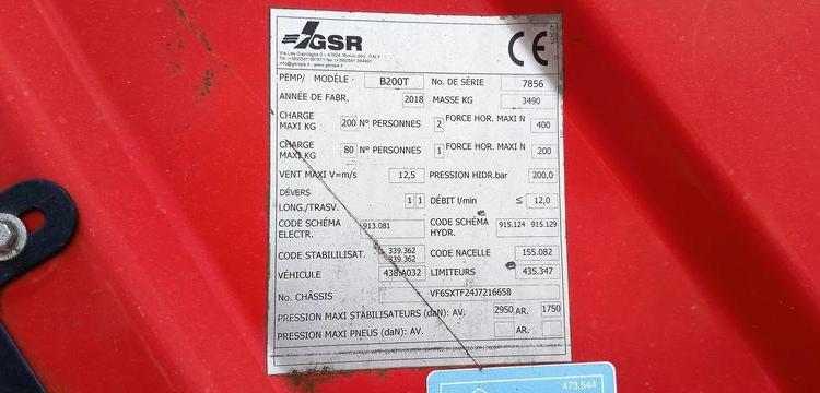 RENAULT MAXITY AVEC NACELLE GSR BT200T 20M  FC-096-EX