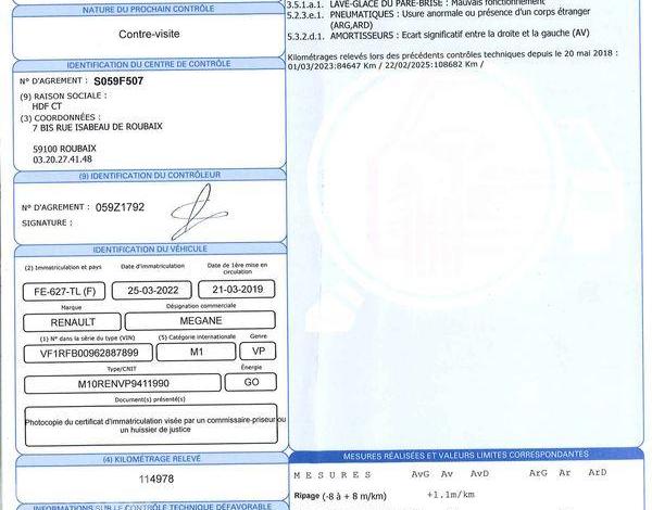 RENAULT MEGANE 1.5 BLUEDCI 115CH BUSINESS BLEU FE-627-TL