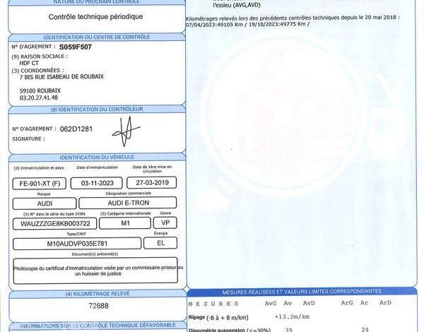AUDI E-TRON SPORTBACK PH1 55 408CH AVUS e-QUATTRO BLEU FE-901-XT