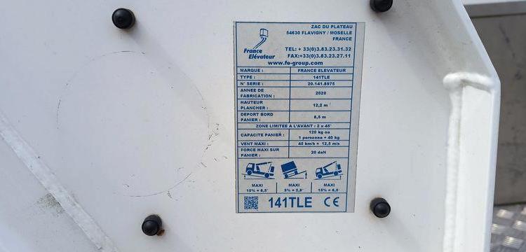 IVECO DAILY 35S14 NACELLE FRANCE ELEVATEUR 141TLE – 12 METRES – DIESEL – 500 HEURES BLANC FT-331-NQ
