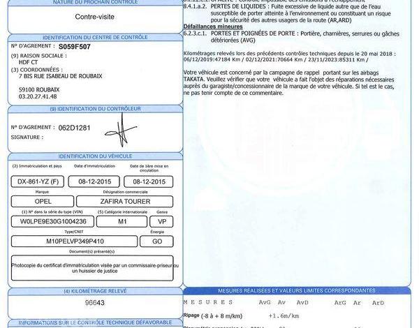 OPEL ZAIFRA TOURER 1,6 CDTI 135 CH ECOFLEX COSMO S&S GRIS DX-861-YZ
