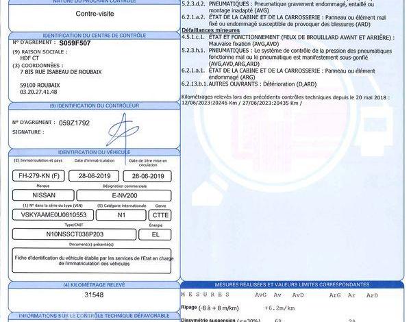 NISSAN E-NV200 FOURGON 40KWH 100ch VISIA BVA BLANC FH-279-KN